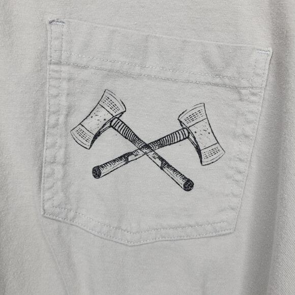 Duluth Trading Co. Chopping Wood & Looking Good Long Sleeve Graphic Tee Gray - Picture 3 of 4